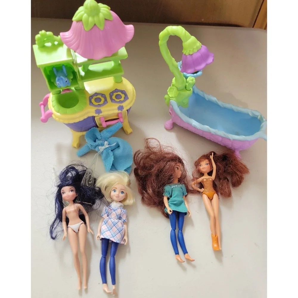Disney Tinkerbell Woodland Fairies Cottage Kitchen Stove Bathtub lot